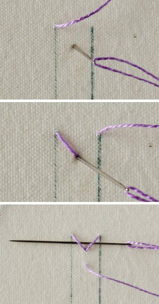 How to embroider Wheatear stitch step-by-step