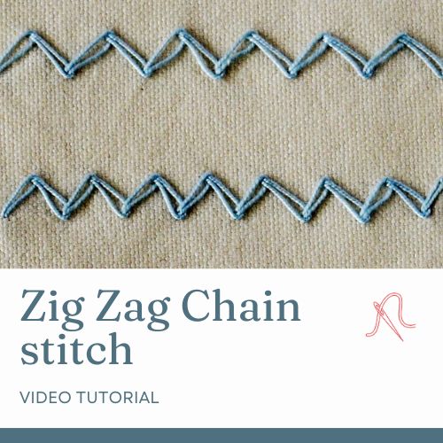 Zig Zag Chain stitch video tutorial