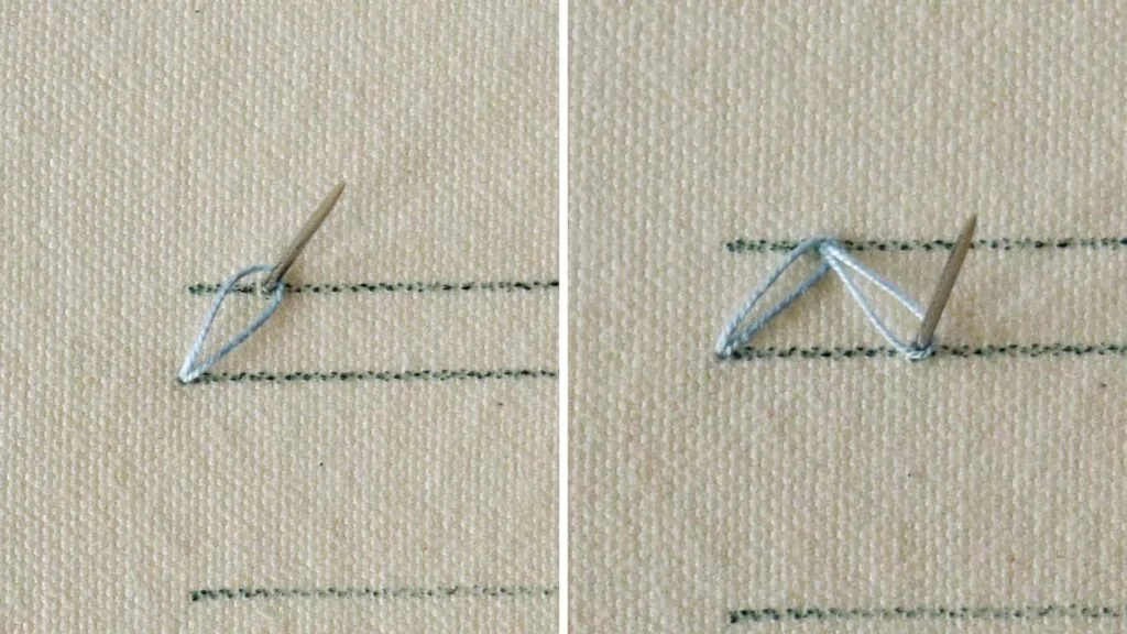 How to embroider Zig Zag Chain stitch - step by step