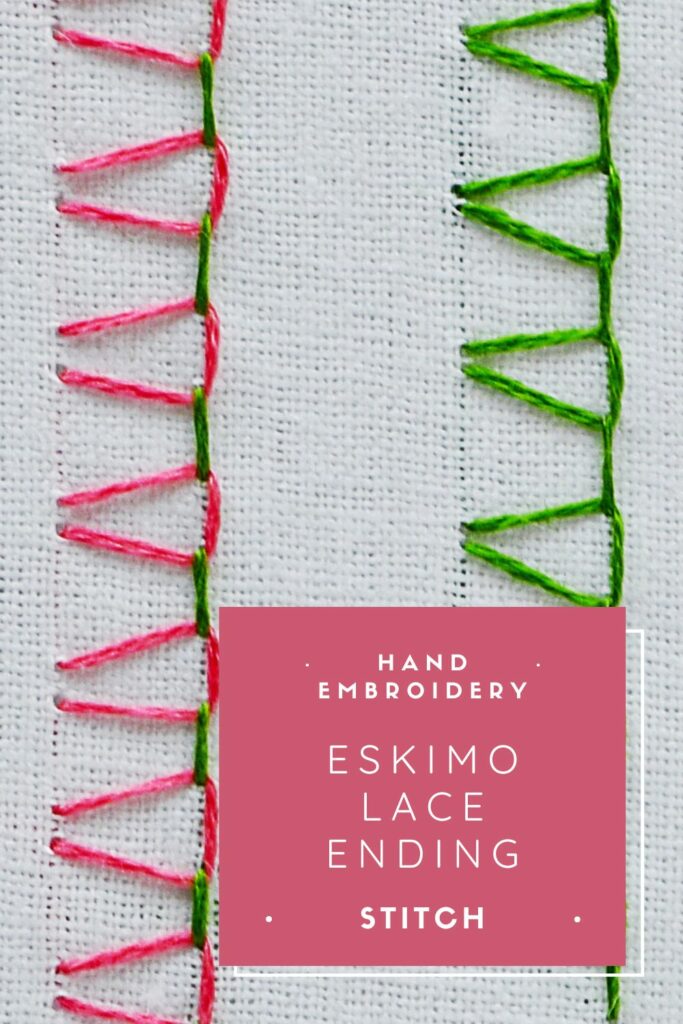 Finale in pizzo eschimese - punto ricamo a mano