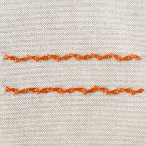 Alternating Twisted Chain stitch front view