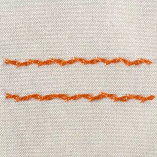 Alternating Twisted Chain stitch front view