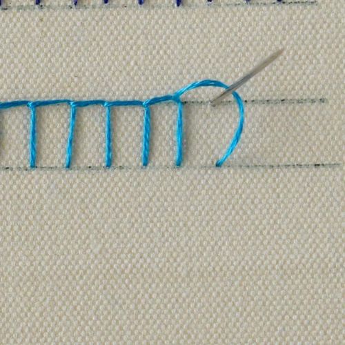 Blanket stitch embroidery step 2