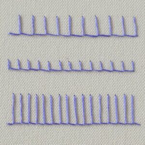 Blanket stitch Hand Embroidery: front side; stitch blanket example