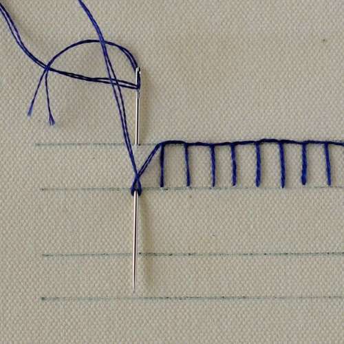 Buttonhole stitch embroidery step 3