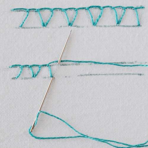 Closed blanket stitch embroidery step 2