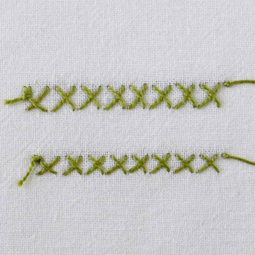 Crossed blanket stitch back side