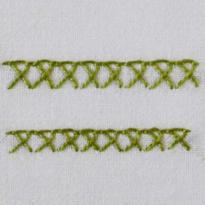 Crossed blanket stitch front side