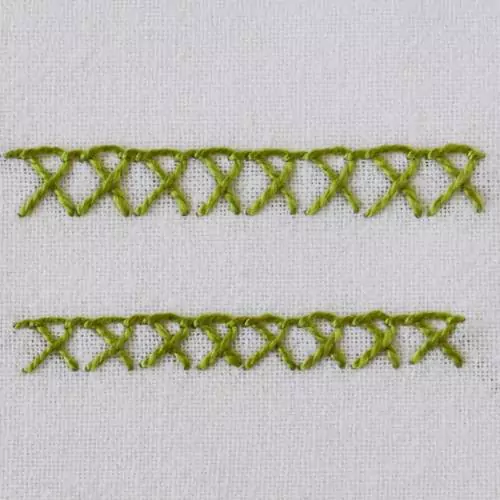Crossed blanket stitch front side
