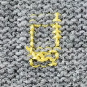 how to Embroider Duplicate Stitch : back side