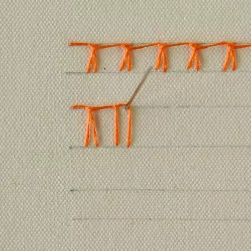 Germanknottedblanketstitch step 1