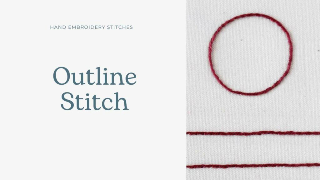 Outline stitch hand embroidery