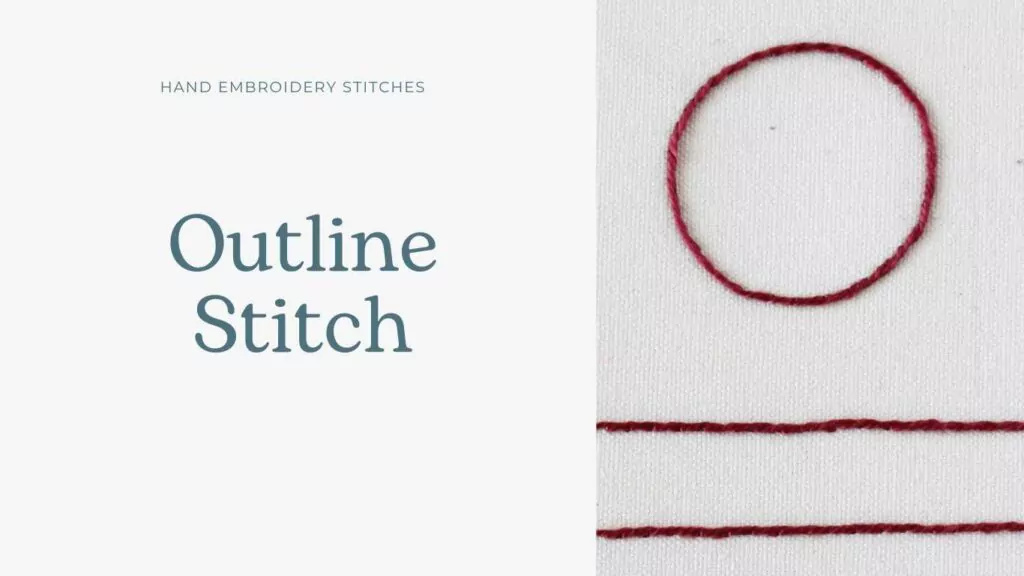 Outline stitch hand embroidery