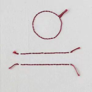 The back side of the outline stitch