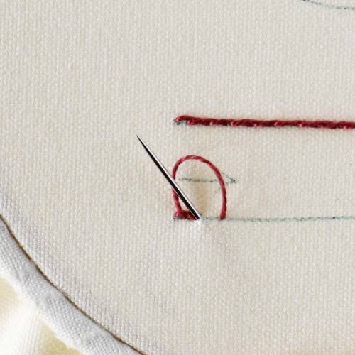 Outline stitch embroidery - step 4