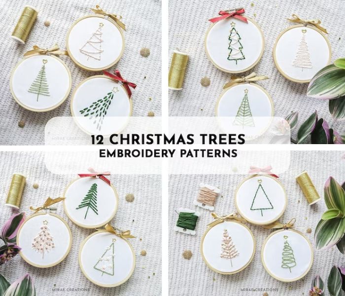 Super simple Christmas hand embroidery patterns