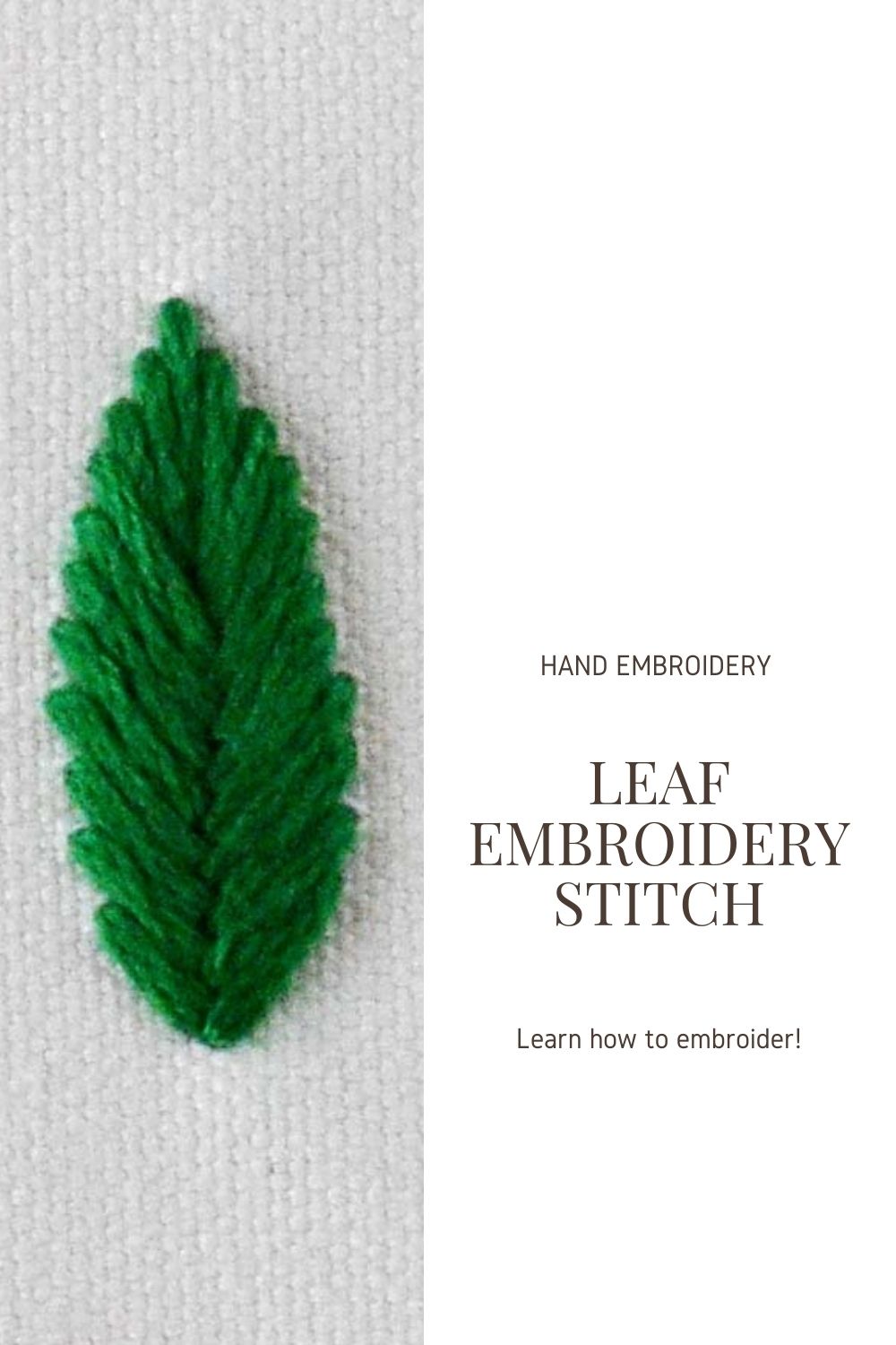 Leaf embroidery stitch Hand embroidery stitch library