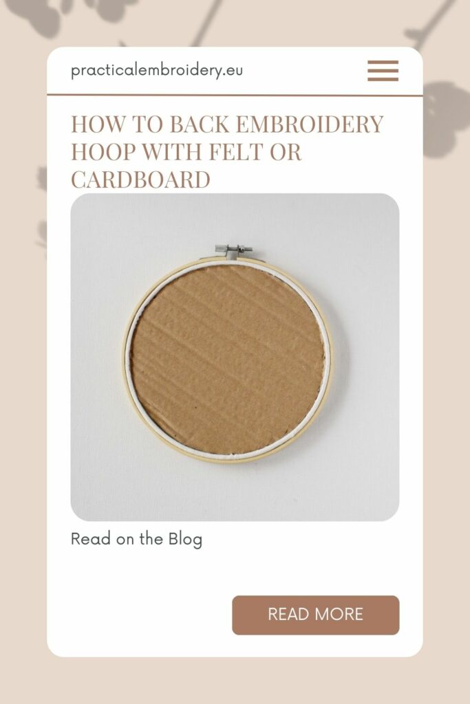 How to back embroidery hoop with felt or cardboard