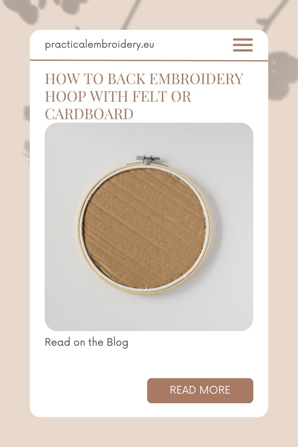 How to back embroidery hoop with felt or cardboard