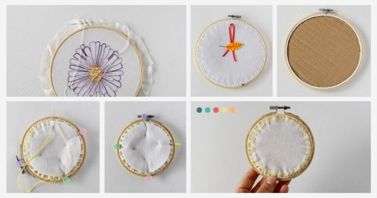 How to back embroidery hoop with felt or cardboard