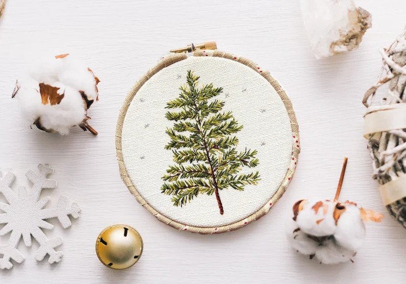 Christmas tree embroidery pattern