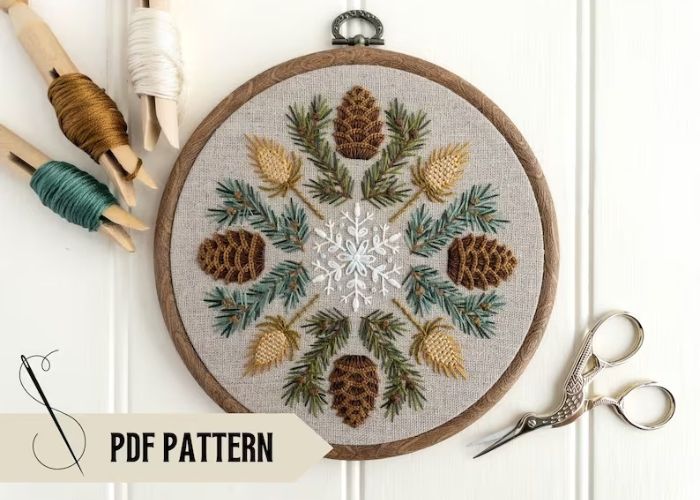 winter embroidery pattern