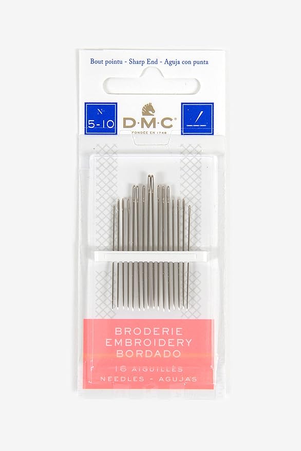 DMC Hand Embroidery Needles, 15-Pack, Size 5/10