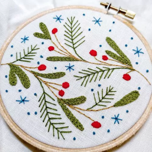 Deck the halls Christmas hand embroidery pattern  by Cozy Blue