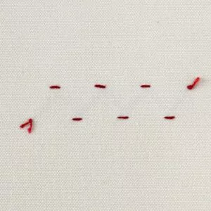 Herringbone stitch reverse side