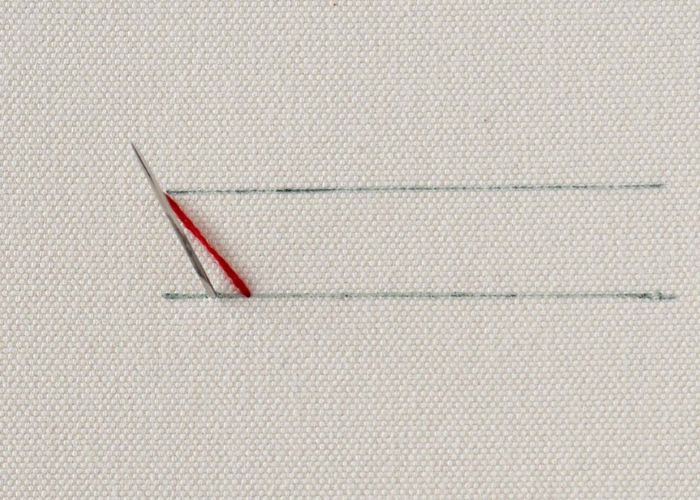 Herringbone stitch step 1