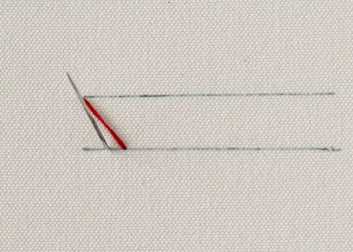 Herringbone stitch step 1