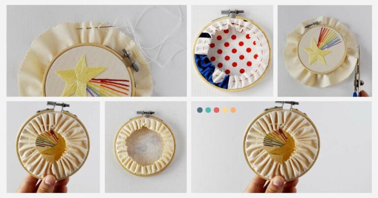 How to Finish Embroidery Hoop for Wall Hanging with Running Stitches