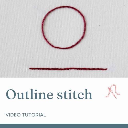 Outline stitch hand embroidery video tutorial