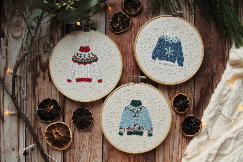 Sweater Weather hand embroidery pattern