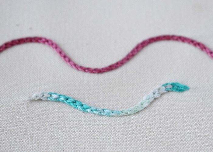 Hungarian braided chain stitch embroidery