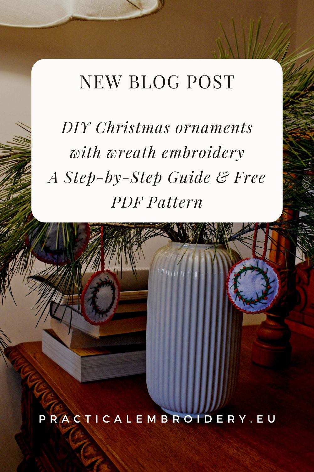 DIY Christmas ornaments with wreath tutorial+ Free pattern