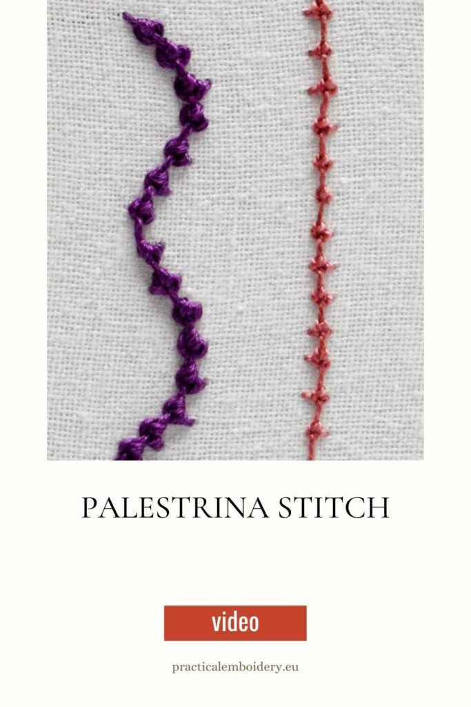How to embroider Palestrina stitch PIN image