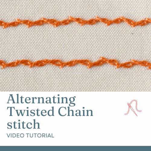 Alternating Twisted Chain stitch video tutorial card