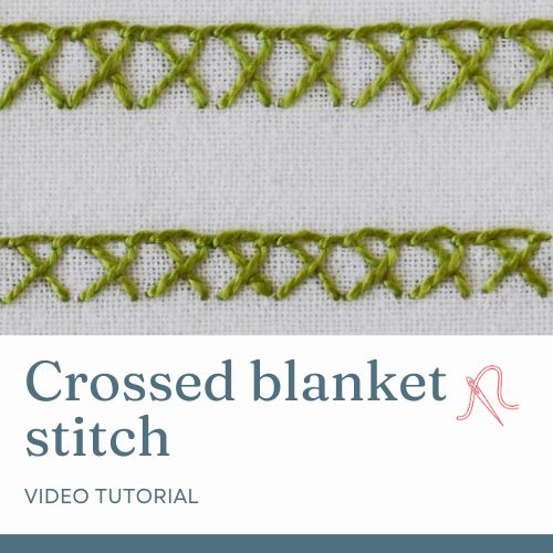 Crossed Blanket Stitch video tutorial card