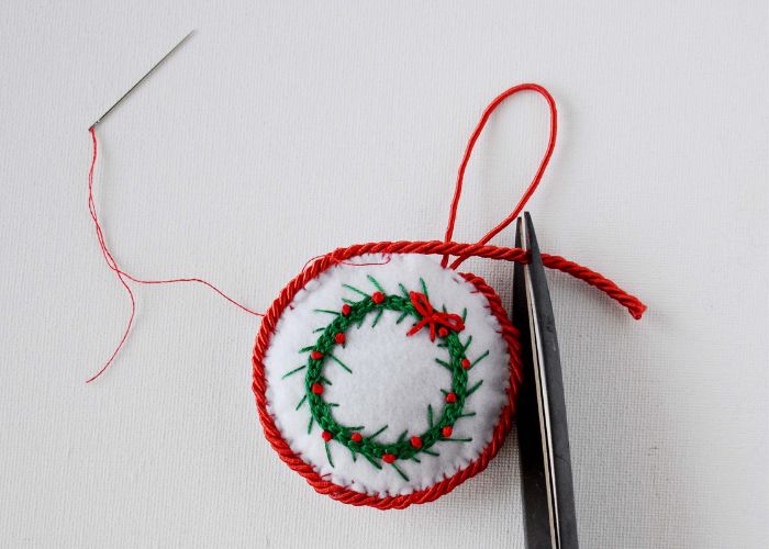 Finish sewing decorative cord