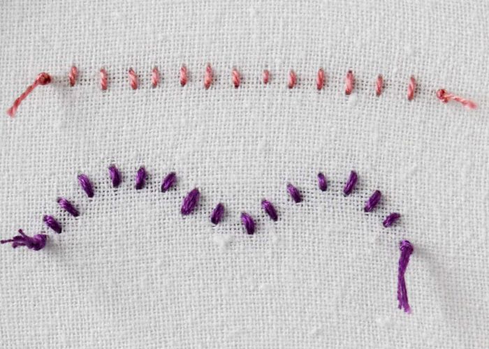 Palestrina stitch pink and purple rear view