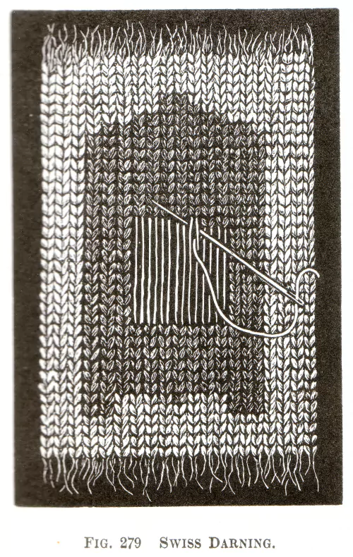 Swiss darning stitch: visible Mending knitwear