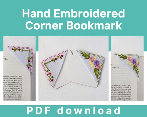 Hand Embroidered Corner Bookmark