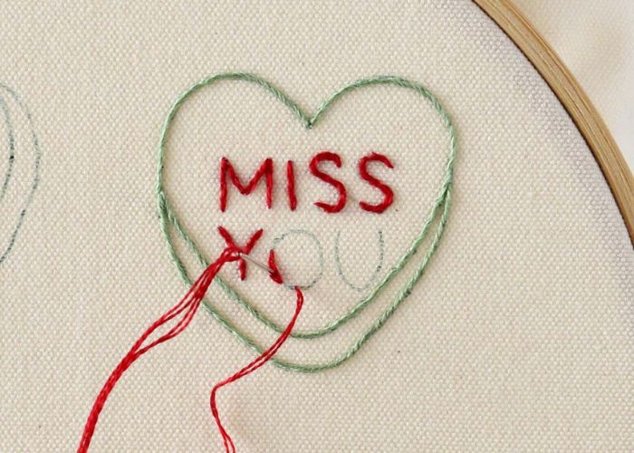 Miss You embroidery