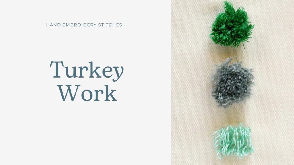 Turkey work embroidery stitch