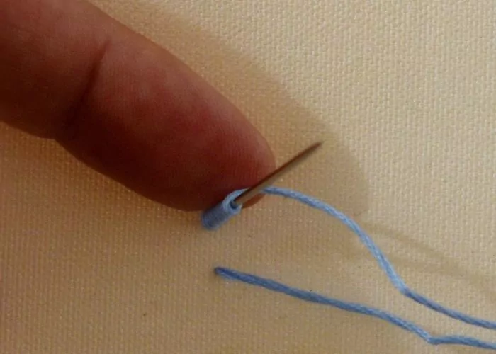 Pull the thread through the wraps