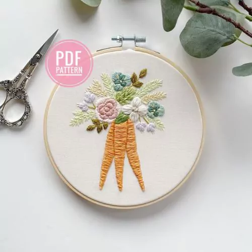 Carrot Bouquet pattern on Etsy by flossandhoopshop