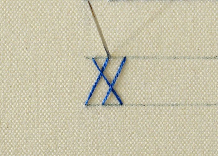 Making double backstitch embroidery