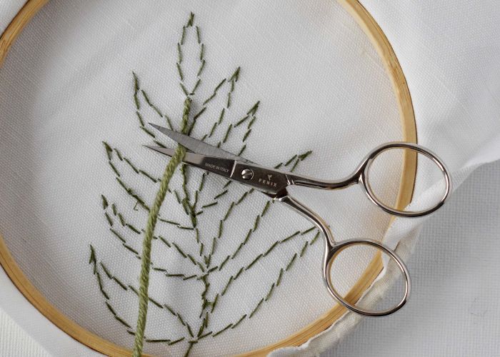 Cut the yarn and the embroidery floss