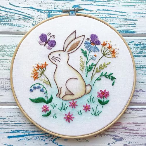 Easter Bunny by Embroidery art by Nat
